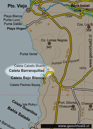 Carta del sector Caleta Barranquilla