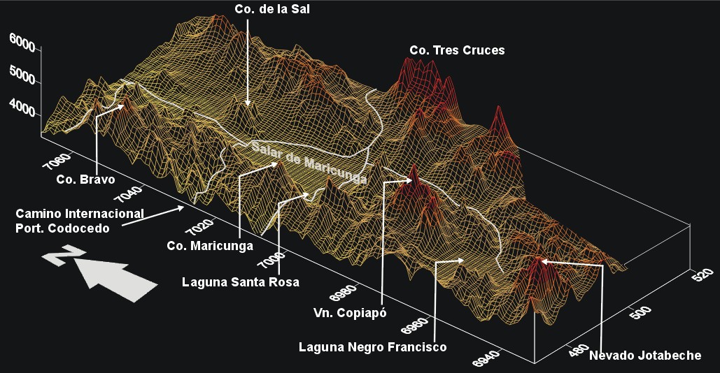 3D der Atacama Region - sector Maricunga