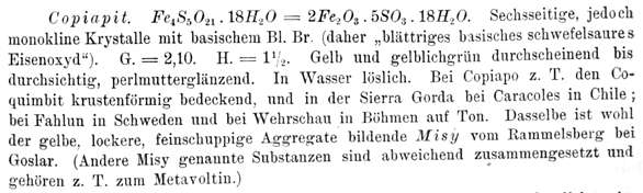Texto de Bauer 1904: Copiapita