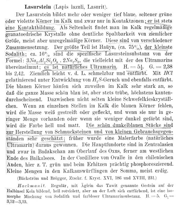 Texto de Lapislazuli de Max Bauer 1904