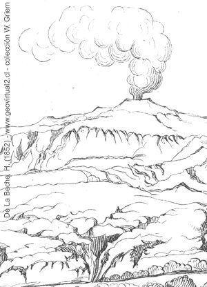 Detalle: Volcán Etna de Beche, 1852