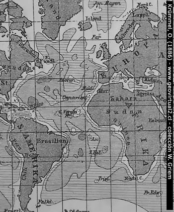 Krümmel, 1886: Mar y continentes