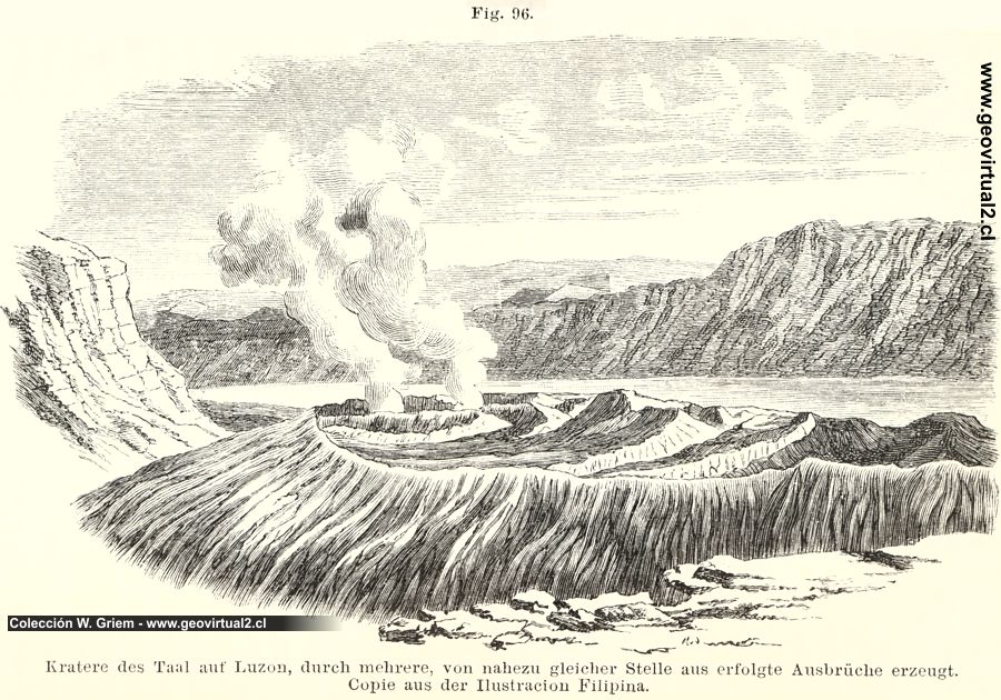 Fritsch, 1888: Cráter volcán Taal, Luzon