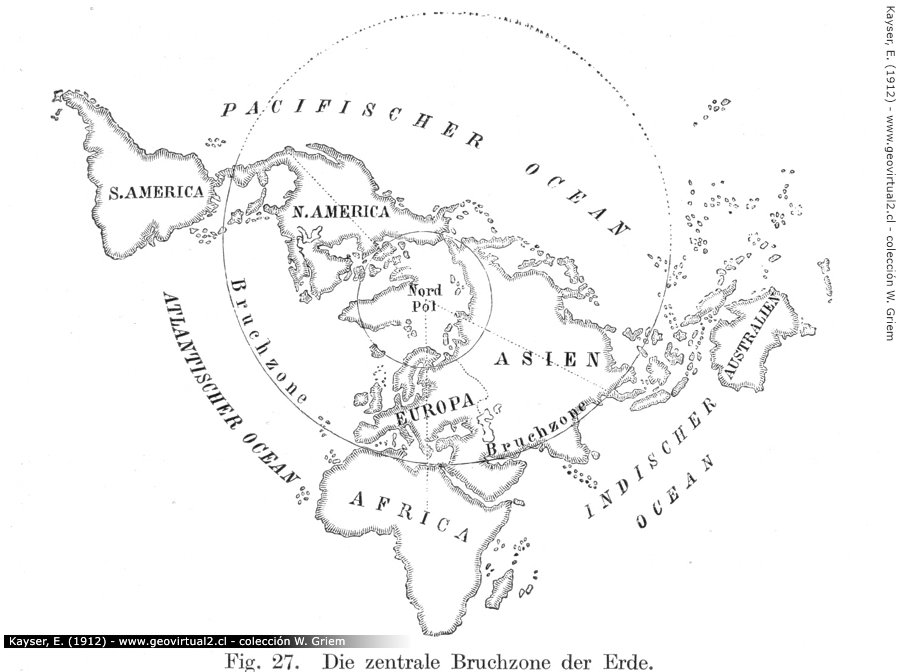 Globale Bruchzone der Erde - Kayser - 1912