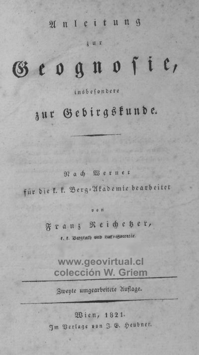 Franz Reichetzer, 1821: Anleitung zur Geognosie