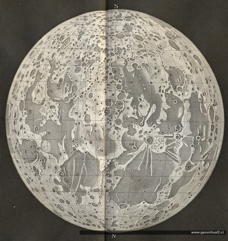 Carta de la luna de Schoedler, 1863