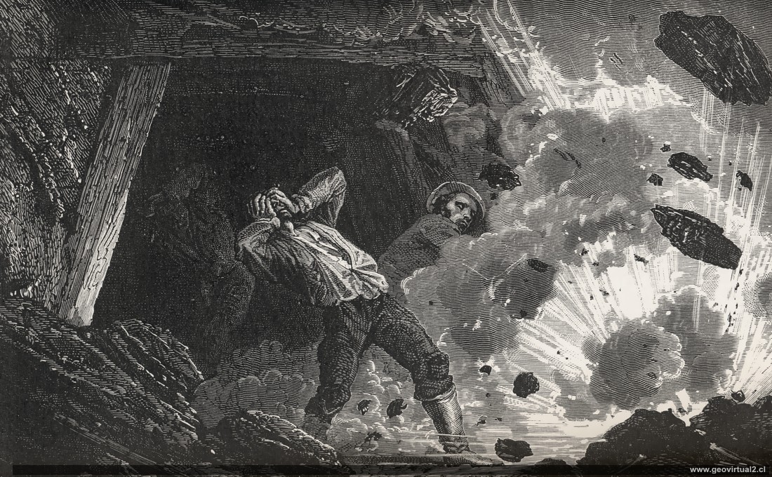 Explosion en una mina de Carbon - Simonin 1867