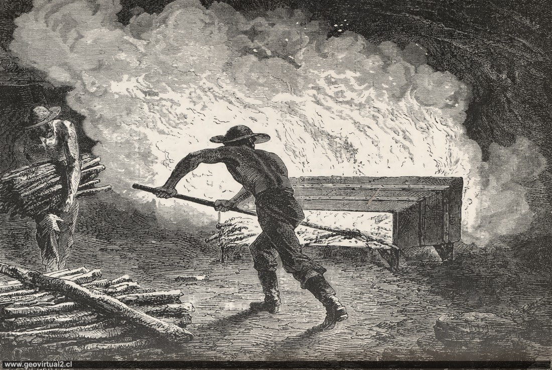 Ataque a la roca con fuego (Simonin, 1869)