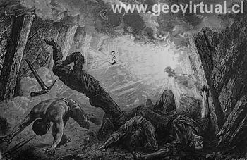 Eine Methan-Gas Explosion in einem Bergwerk - 1867