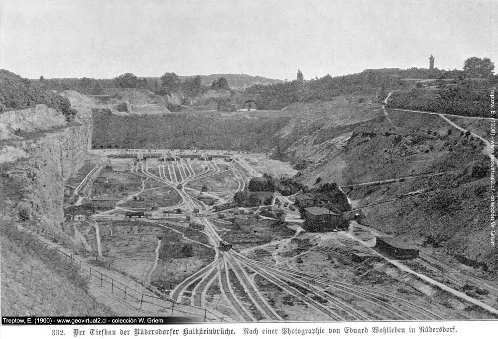 Blick in den Kalkbruch von Rüdersdorf bei Berlin um 1900