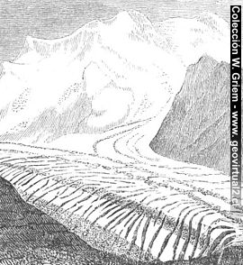 Glaciar en Suiza (Zermatt) según Burmeister 1851