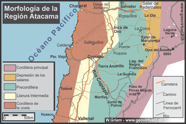 Geomorfología de la Región de Atacama, simple