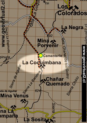 Carta del sector de la mina Coquimbana en Atacama