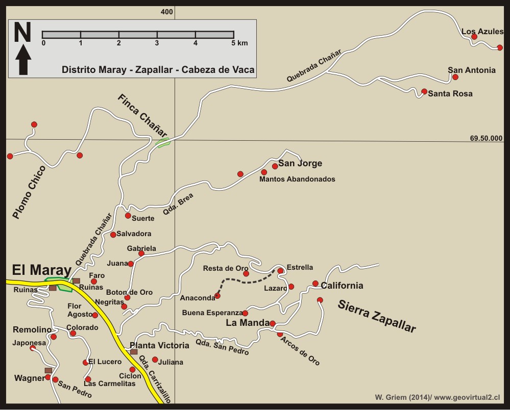Carta del distrito Minero Zapallar - El Maray - Cabeza de Vaca
