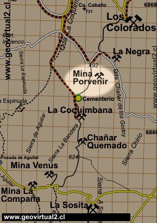 Carta de la mina Porvenir en la Region de Atacama, Chile