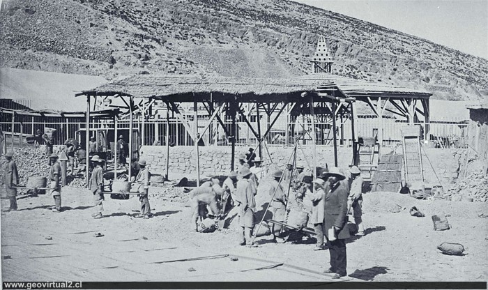 Das ehemalige Silberbergwerk Descubridora in Chañarcillo, Atacama-Wüste, Chile