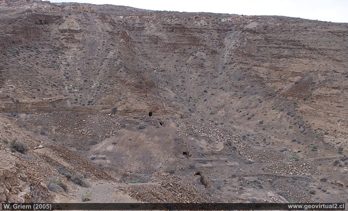 Das ehemalige Silberbergwerk Descubridora in Chañarcillo, Atacama-Wüste, Chile