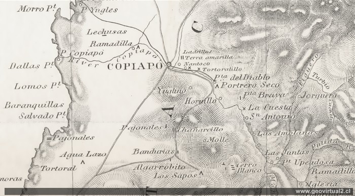 Parte de del mapa de GILLISS 1851