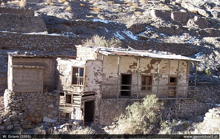 Last house, the former post office in Cerro Blanco, Atacama Region, Chile