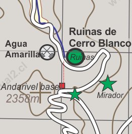 Carta ubicación andarivel de Cerro Blanco