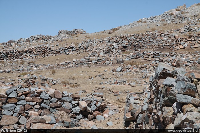 Der ehemalige Ort Tres Puntas in der Atacama Wüste