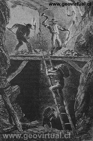Working in a mine - Simonin, 1867