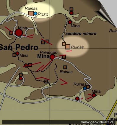 Carta de orientación en San Pedro de Cachiyuyo, Atacama