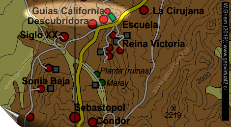 Mapa detalle Guia de California en Atacama, Chile