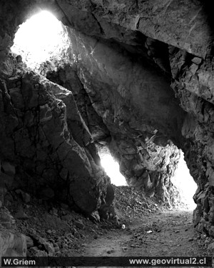Interior de la mina de Checo de Cobre