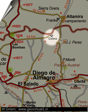 Mapa ubicacioón mina Colmo en Atacama, Chile