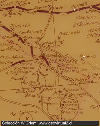 Mapa de Harding, sector Los Pozos
