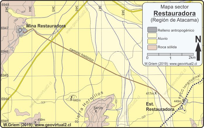 Mapa del sector mina Restauradora