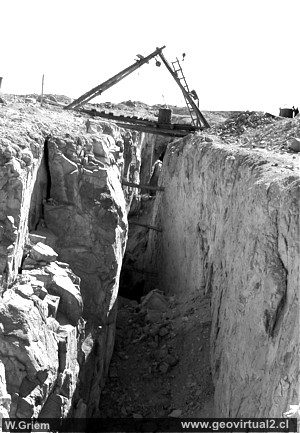 Abgebauter Mineralgang der Mine Carmen in der Atacama Wüste