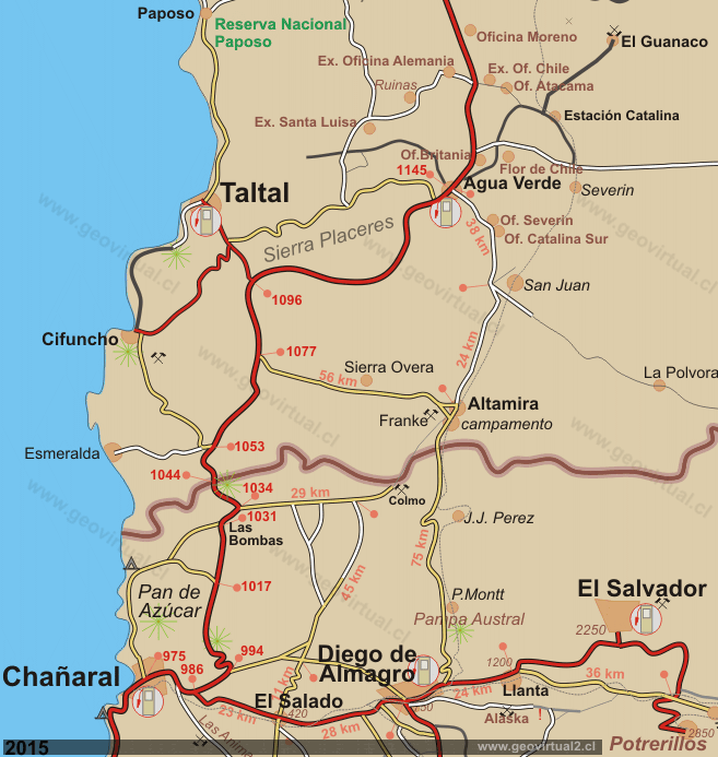 Carta Chañaral - Taltal en Atacama