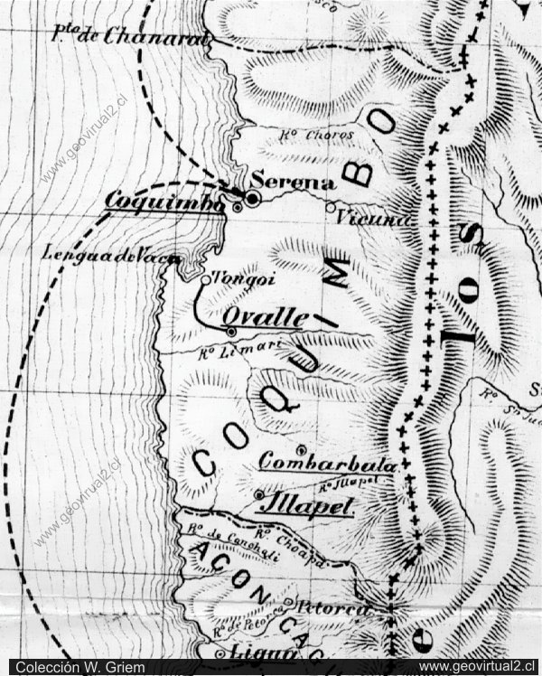 Paul Treutler, 1889: Mapa de Coquimbo, Chile