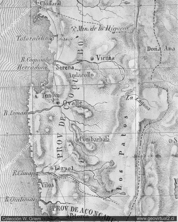 Mapa Perez Rosales: Coquimbo 1859