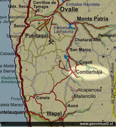 Mapa Combarbalá, Región Coquimbo, Chile
