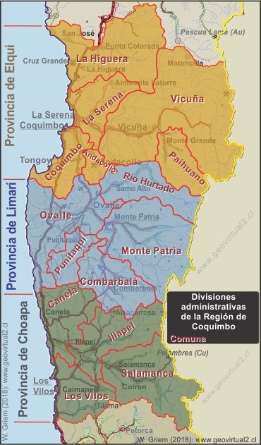 divisiones administrativas de Coquimbo, Chile