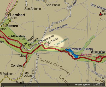 Mapa El Molle Región de Coquimbo, Valle del Elqui