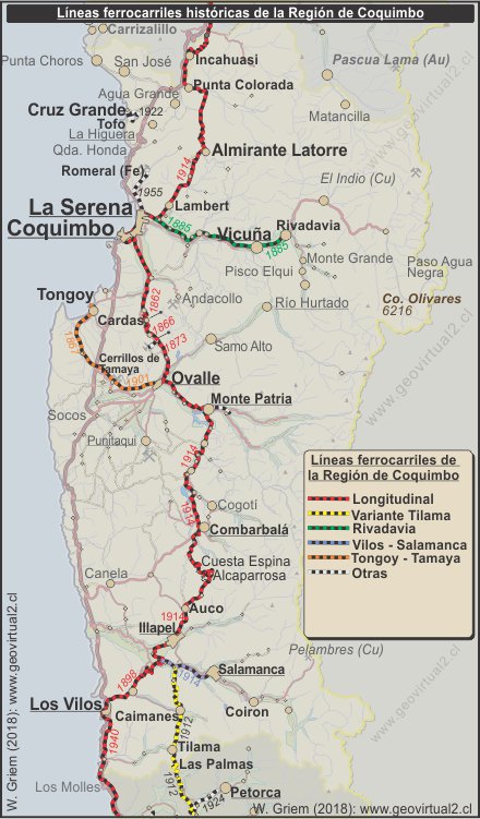 Ferrocarriles de la Región de Coquimbo, Chile