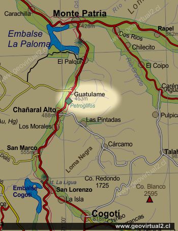 Mapa de Huatulame, Región de Coquimbo, Chile
