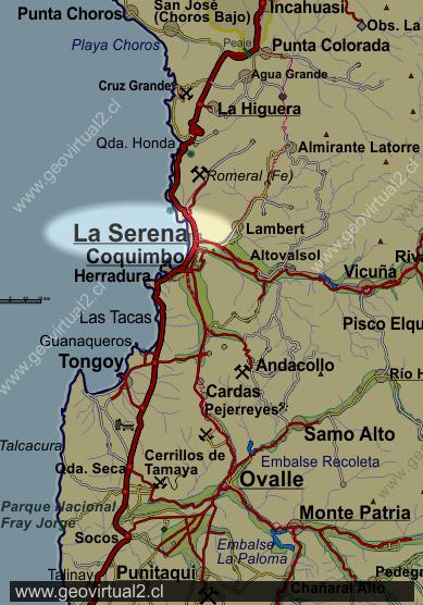 mapa de La Serena, Chile