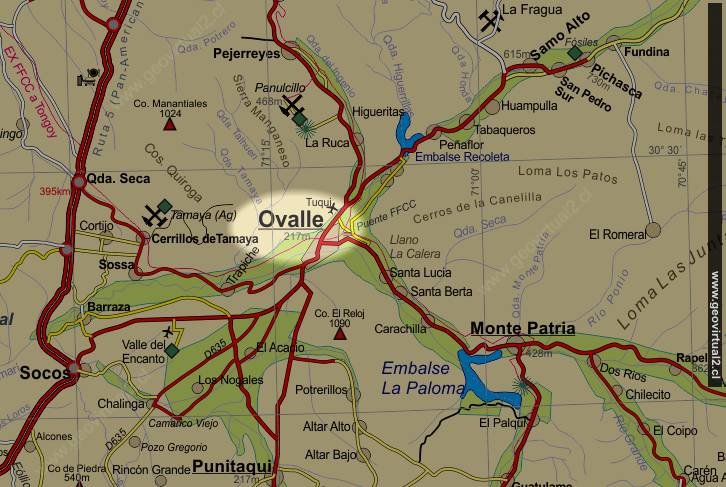 Mapa de Ovalle, Región Coquimbo, Chile