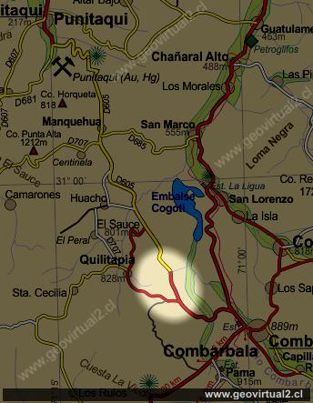 Mapa de Quilitapia, Región de Coquimbo, Chile