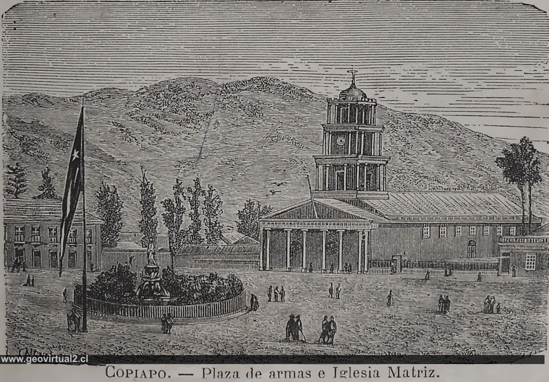 Iglesia y plaza de Copiapo de Tornero 1872