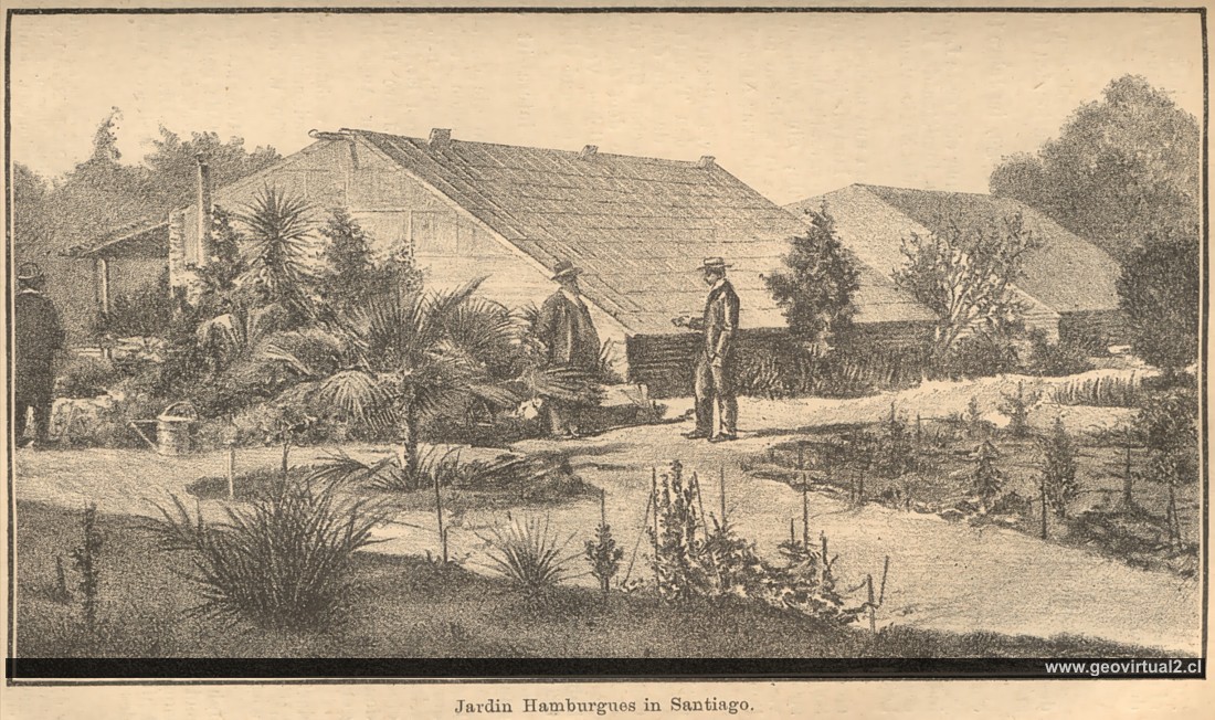 Jardin Hamburgues en Santiago, Chile (Hugo Kunz, 1890)
