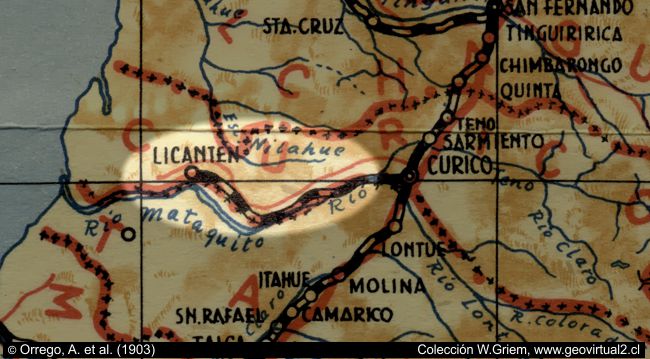 Mapa de Licanten, Chile