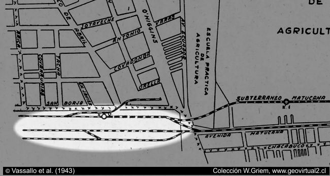 Plano de la estación Alameda en 1943
