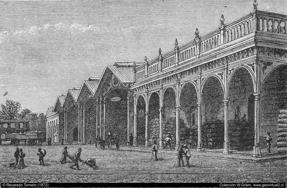 Interior de la estación de ferrocarril de Santiago: Tornero 1872