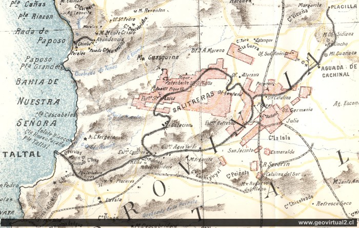Lineas férreas del cantón Taltal, Norte de Chile 1906